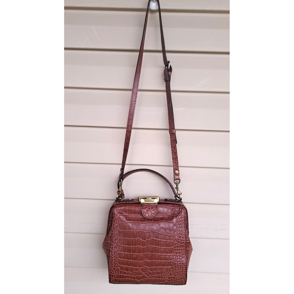 Patricia Nash Women Brown Leather Crossbody Bag Shoulder Purse Medium 8.5x9x4"